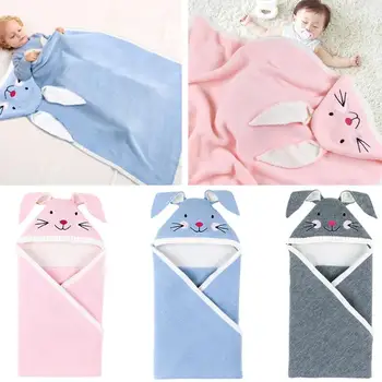 

Baby Sleeping Bags Winter Warm Toddler Infant Stroller Swaddle Wrap Nest Autumn Rabbit Knitted Envelopes For Newborn