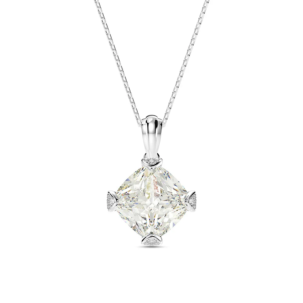White Rainbamabom, 925 пробы, серебро, 11 карат, создан Муассанит, драгоценный камень, для свадьбы, помолвки, кулон, ожерелье, хорошее ювелирное изделие - Цвет камня: White