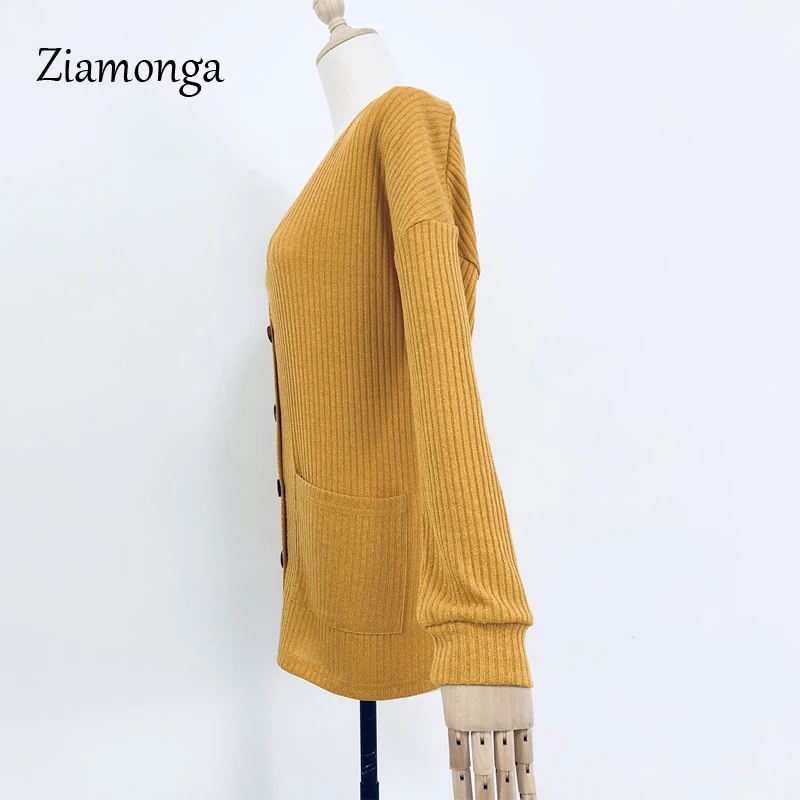 Ziamonga, осенний кардиган, свитер, женская зимняя одежда, кардиган, вязаный, осень, свитера для женщин, верхняя одежда, пальто с карманами