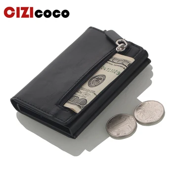 

2020 Small Rfid Card Holder Men Wallets Money Bag Male Vintage Black Short Purse Leather Thin Slim Mini Magic Wallet Hand