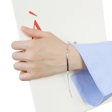 Красивый 16 см ID бар браслет для женщин последняя новинка Solild Настоящее серебро модные вечерние подарок на Рождество подвеска-заготовка браслеты