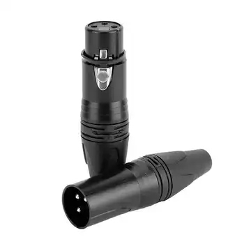 

3/4-Pin Mini Gold-Plated Copper Plug Audio Socket For Power Microphone Black
