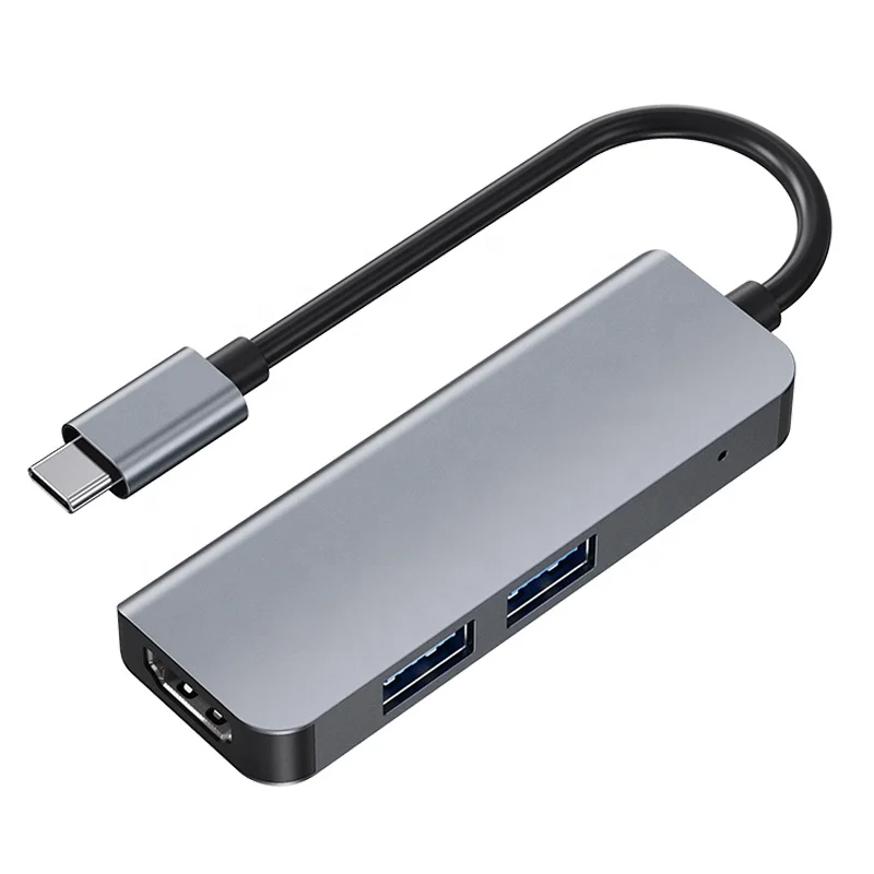 

Адаптер с 3 портами USB 3,1*1 + USB * 1 + HTV * 1 из алюминиевого сплава 3 в 1 адаптер док-станции USB