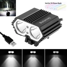 

SecurityIng LED Bicycle Light Outdoor 5V USB XM-L T6 X2 LED 4-Mode Aluminium Alloy Bicycle Head Light Cycling Front Lamp