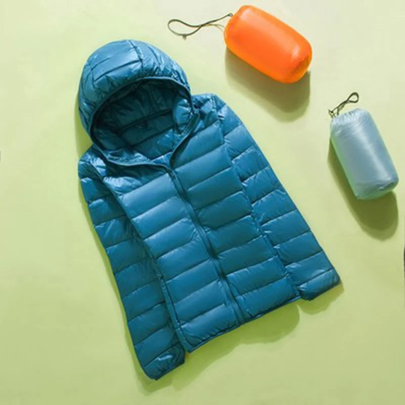 White Duck Down Jacket Warm Coat Parkas 2023 Autumn Winter New Women Ultralight Hooded Parka Down Jacket Female Coat