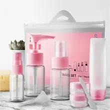 

9pc/Set Travel Mini Makeup Cosmetic Face Cream Pot Bottles Plastic Transparent Empty Make Up Container Bottle Travel Accessories
