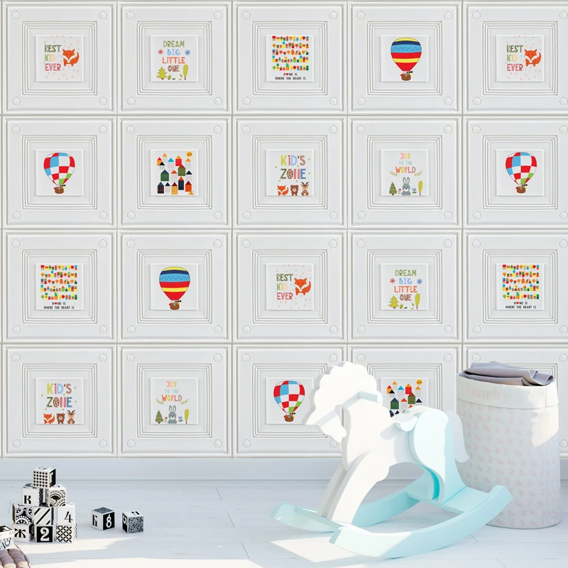 Panda Pattern Wallpaper Self-adhesive 3D Wall Sticker kids Room Bedroom Background Skirt Foam | Дом и сад