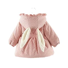 Vêtements pour nouveau né fille, veste à capuche en coton rembourré, vêtements d'extérieur pour bébé, vêtements d'anniversaire, manteau 