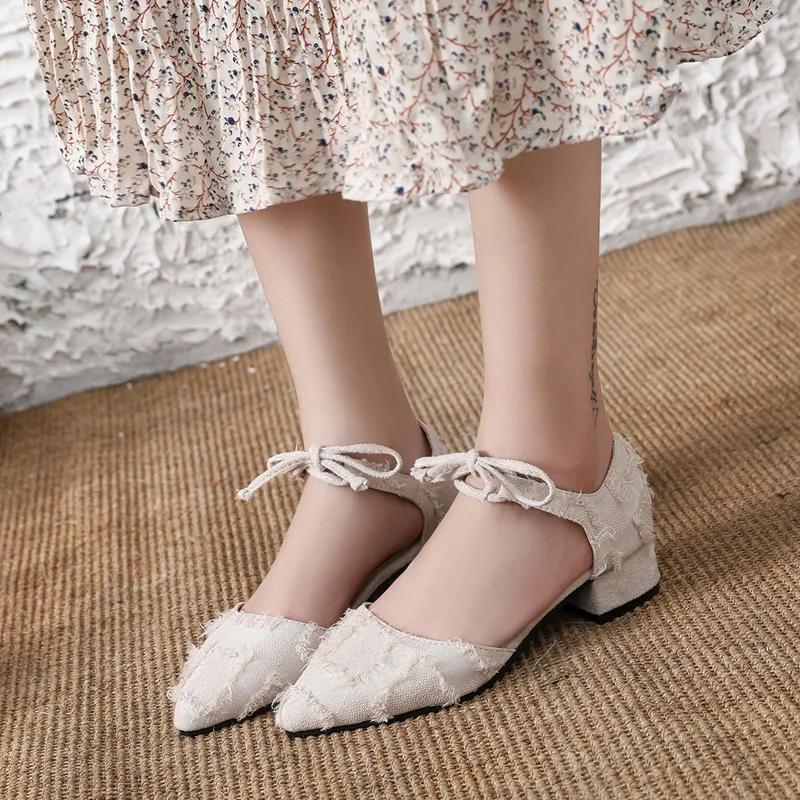 

Summer Sandals Women's 2019 New Style WOMEN'S Shoes Korean-style Versatile Pointed-Toe Students Low-Cut-Style Flat Heel Small Sh