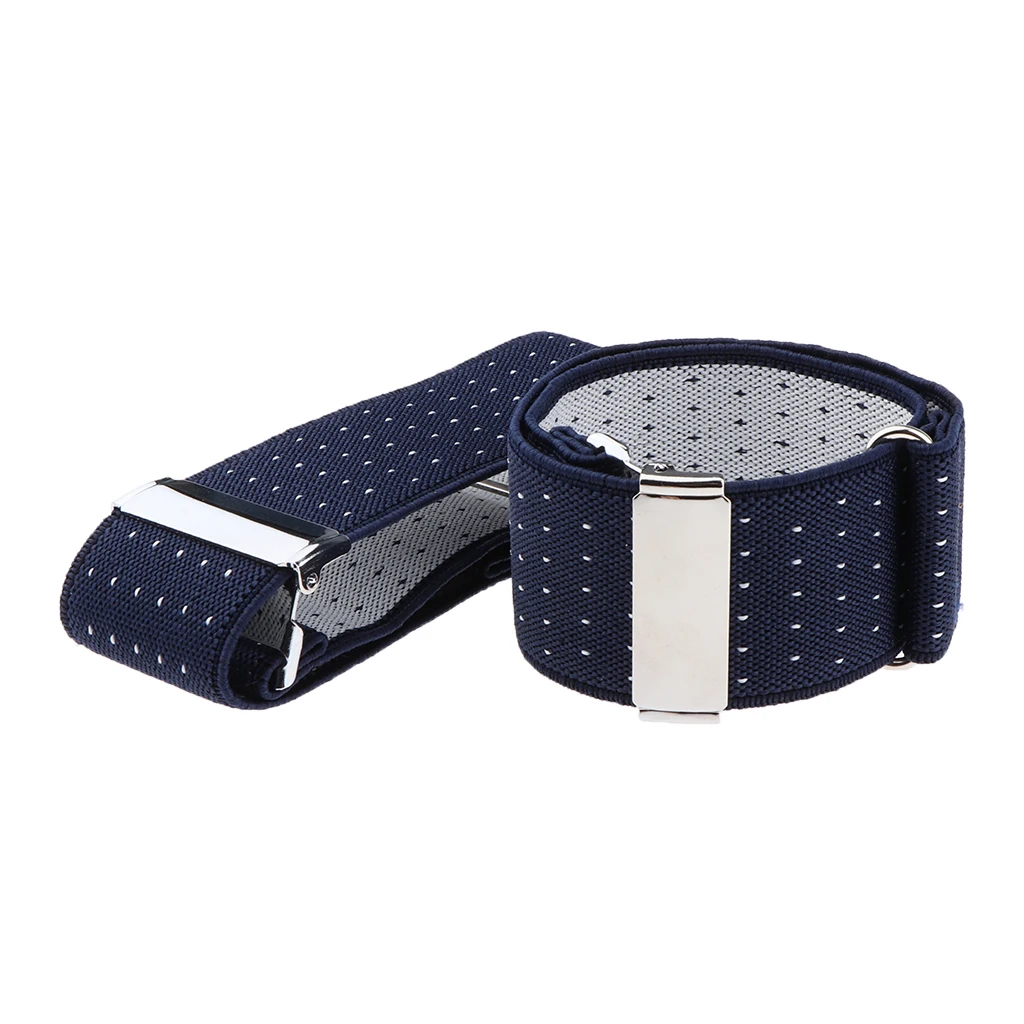 Men's Polka Dots Elastic Shirt Cuff Garters Anti-Slip Sleeve Holders Armband