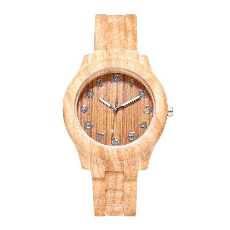 Женские кварцевые часы с имитацией дерева, креативная мода, тренд, женские наручные часы, минималистичные, повседневные, цифровой циферблат, Reloj Mujer, новинка - Color: Khaki