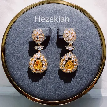 

Hezekiah needle Flower Earrings Tassels Temperament lady Earrings Dance party High-end quality Luxury fashion Earrings