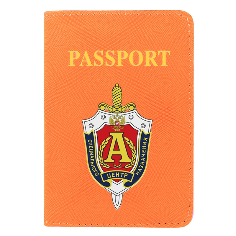 

Classic Russian Special Forces Printing Women Men Passport Cover Leather Travel ID Credit Card Holder Pocket Wallet Bags