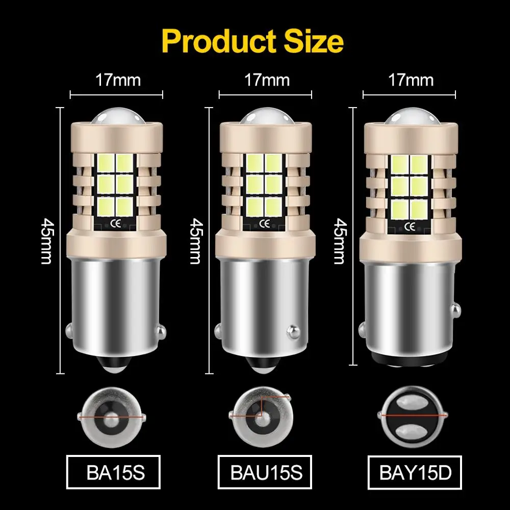 1156 BA15S BAU15S BAY15D P21W PY21W P21/5W светодиодный T20 7443 T25 3157 W16W T15 LED W21/5W P27/7 W светодиодные лампы