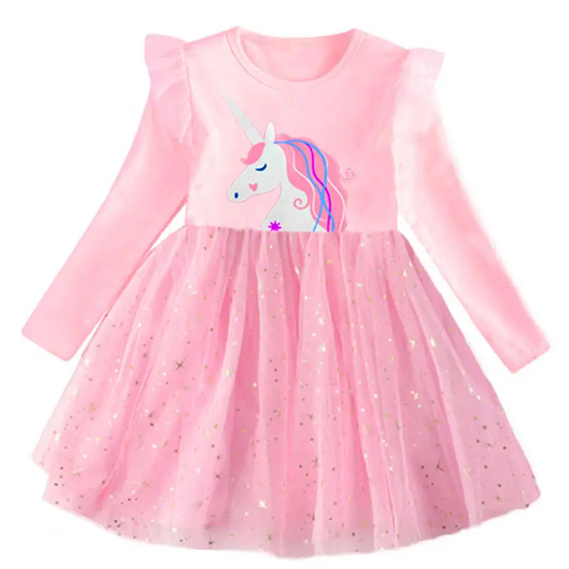 Dxton/Одежда для маленьких девочек платья для маленьких девочек с животными, Vestdios, платье для девочек платье принцессы с длинными рукавами для детей возрастом от 2 до 8 лет - Цвет: RELH4582