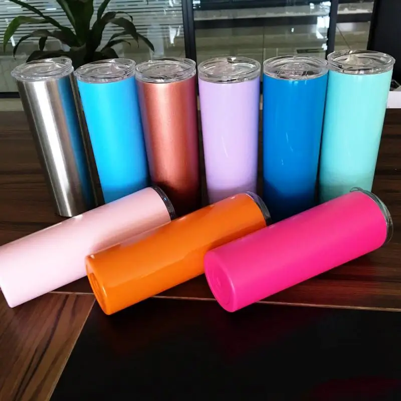 20oz Slim Tumblers With Lids And Straws Stainless Steel Double Vacuum Insulated Unbreakable Tumbler Cup For Hot Or Cold Drinks | Дом и сад