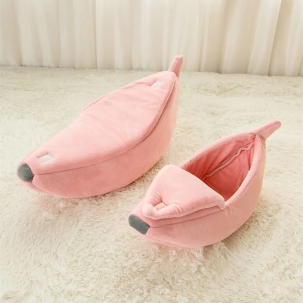 

Pet Dog Bed Banana Shaped Winter Warm Soft Kennel Cat Bed House DC112