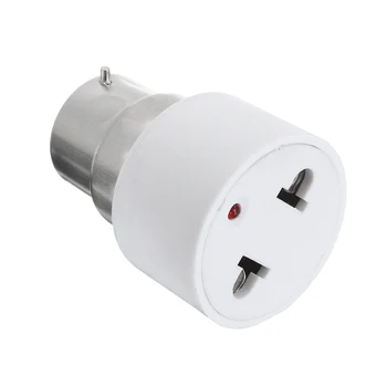 

B22 Bulb Adapter Light Socket Lamp Holder US Plug Converter for Home Fluorescent Lamps LED Bulbs Lights Conversion 2P Plug