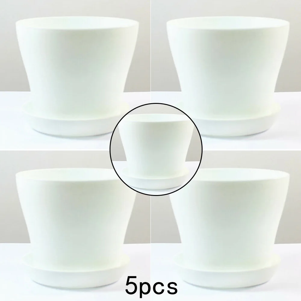 5 шт. разноцветные декоративные цветочные горшки глянцевые полипропиленовые