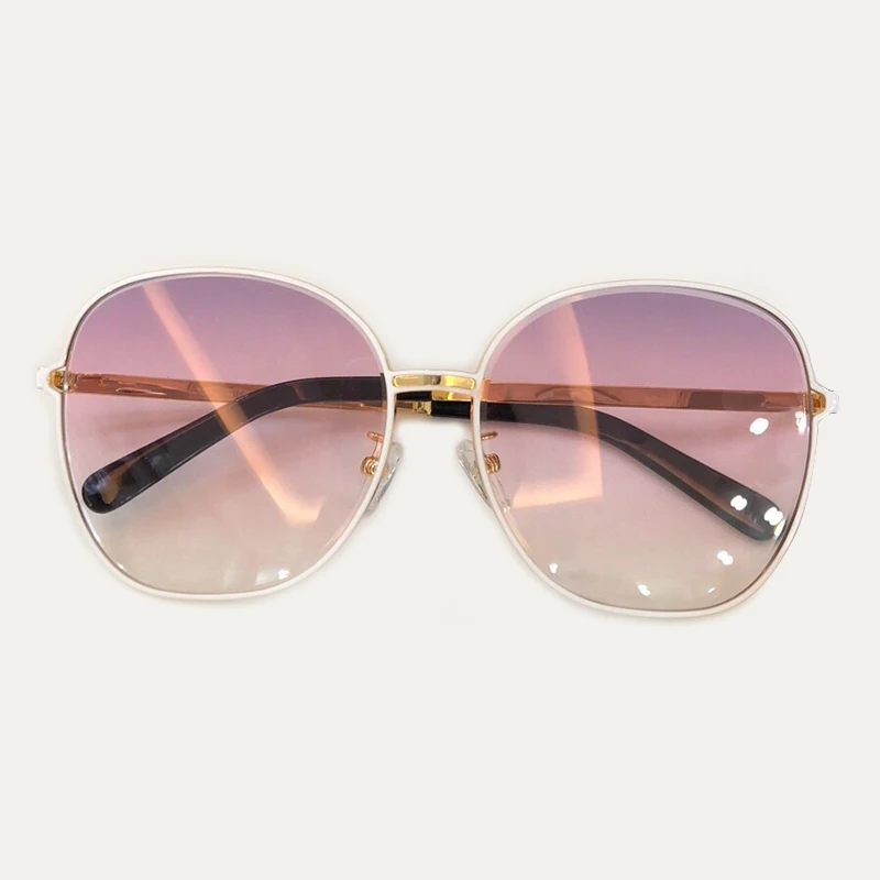 No2 Sunglasses Брендовый дизайн, негабаритное овальное солнцезащитное стекло es для женщин и мужчин, солнцезащитное стекло, сплав, металлическая оправа, зеркало для вождения, женское стекло es - Цвет линз: No2 Sunglasses