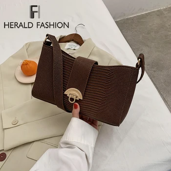 

Fashion Serpentine Leather Baguette shape Bag Lady Shoulder Messenger Bag Women Leather Handbags Luxury Brand Crossbody Tote