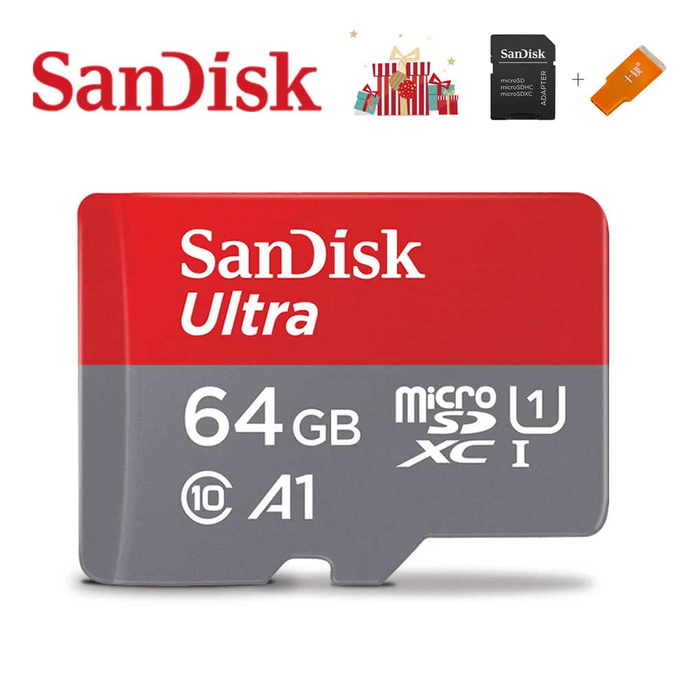 SanDisk карта памяти A1 128 Гб 64 Гб U3 98 МБ/с./с 32 ГБ Micro sd карта класс 10 UHS-3 флэш-карта памяти Microsd TF/sd карта s для планшета - Емкость: 64GB-Adapter-CR