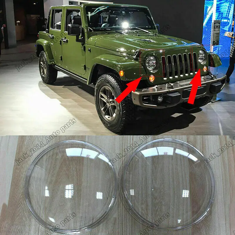 

For Jeep Wrangler JK LJ Left and Right Front Kit Cover Lens Headlights 2pcs/set