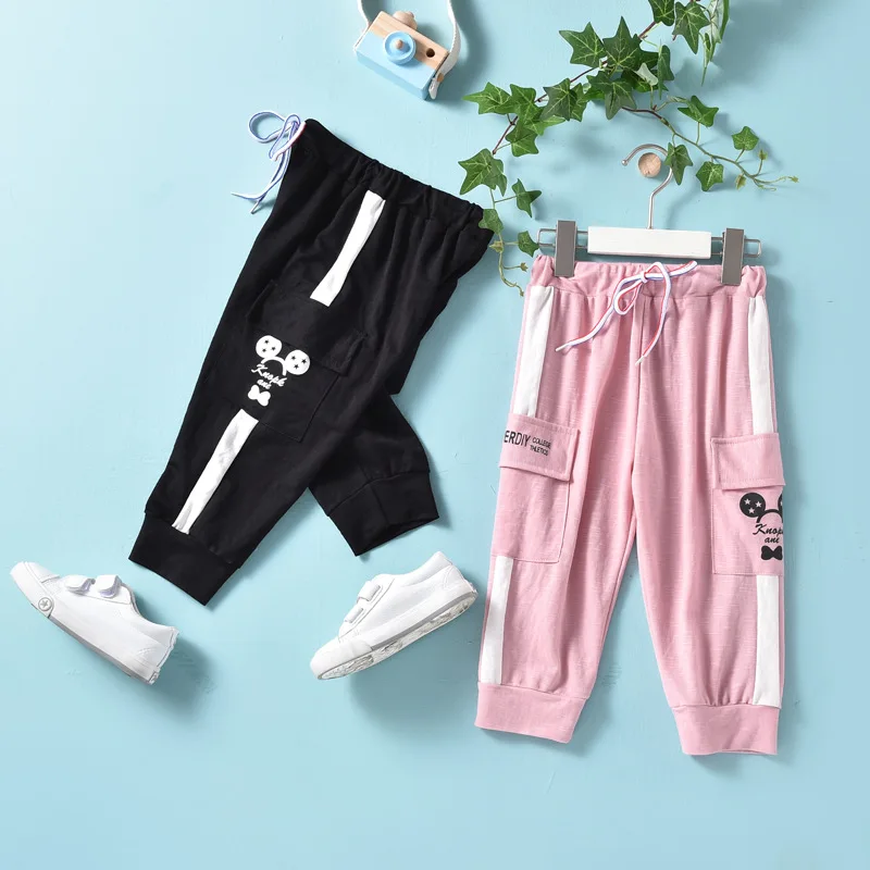 Детская одежда для мужчин и женщин; Детские противомоскитные штаны с героями мультфильмов; Брюки-Капри; тонкие модные брюки для детей