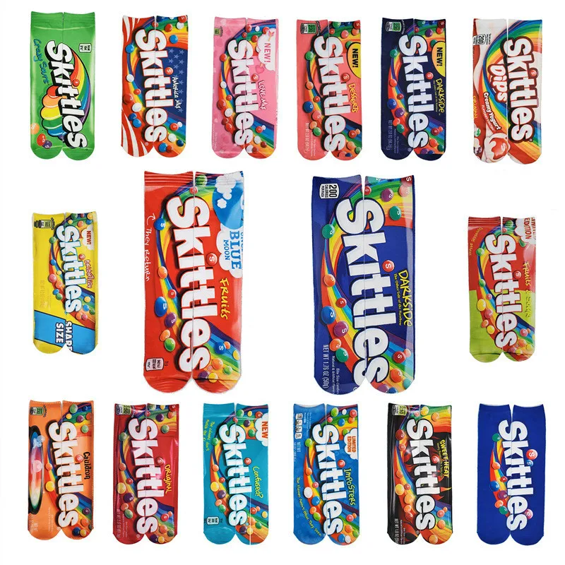 Харадзюку зима сумасшедшие носки подарки для женщин уличная искусство носки осень картофельные чипсы смешные длинные носки из хлопка и прохлады