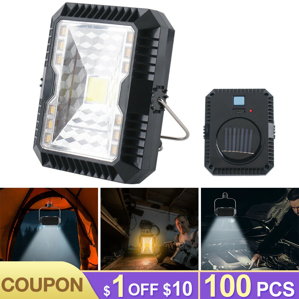 

USB+Solar Power Camping Light Portable Lantern Rechargeable Flashlight Fishing Tent Light Outdoor Hanging Lamp Solar Led Lantern