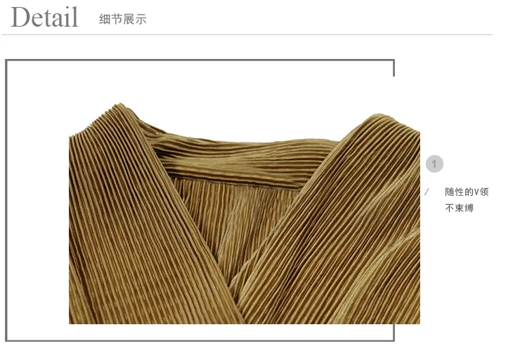 Лидер продаж Miyake fold двойной v-образный вырез длинный рукав складной Модный пуловер пальто