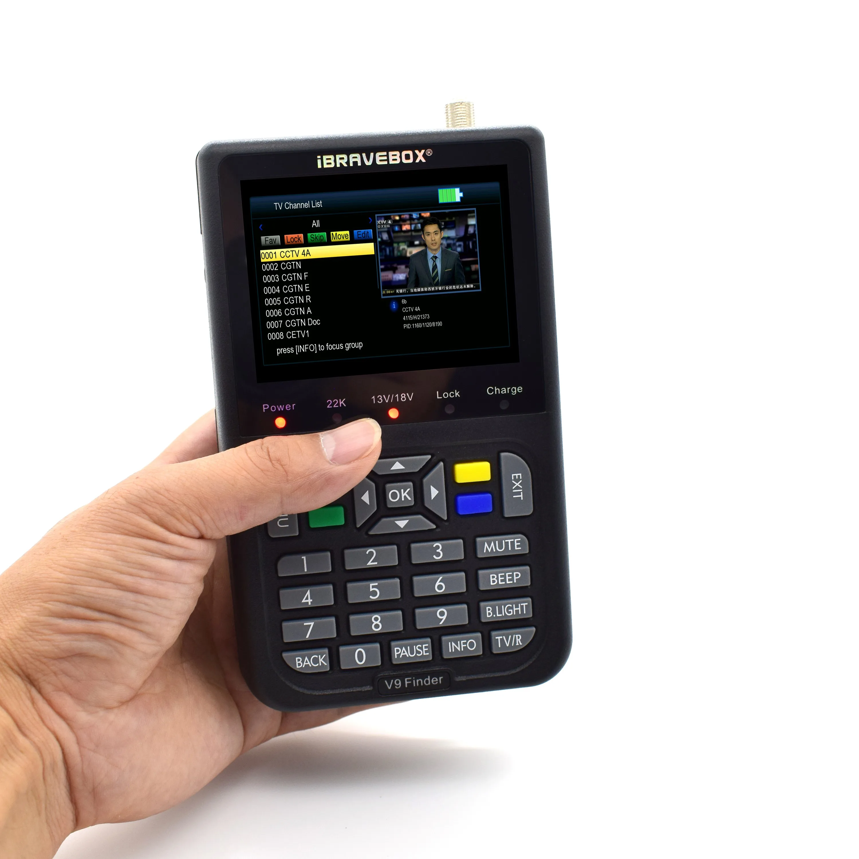 IBRAVEBOX V9 цифровой спутниковый искатель сигнала метр поддержка H.265 3," ЖК-экран HD 1080P черный оранжевый