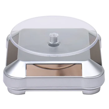 

360 Rotating Display Stand Turn Table Plate Solar Power Fr Watch Phone Jewelry