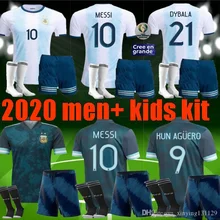 Детская футболка Месси, коллекция года, футболка для футбола, Домашняя футболка для футбола, MESSI DYBALA AGUERO LO CELSO MARTINEZ TAGLIAFICO, Детский комплект, футболка