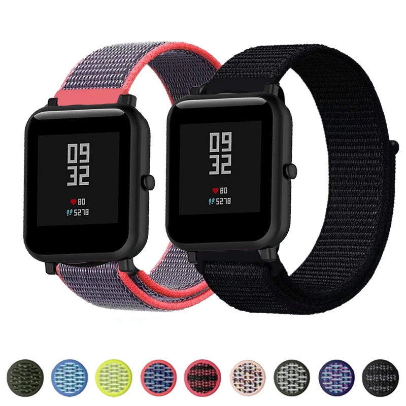 Нейлоновая петля для Xiaomi Amazfit Bip Ремешок Браслет спортивный дышащий браслет для Huami Amazfit bip Смарт-часы аксессуары