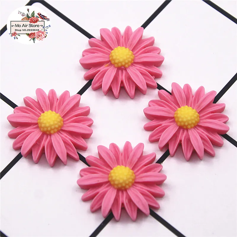 Mixed Color daisy flower resin flatback cabochon DIY jewelry/phone decoration Art Accessories No Hole 20pcs