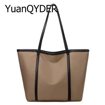 

Oxford Cloth Waterproof Tote Bag Women Casual Simple Contrast Color Handbag Designer Female Large Capacity Travel Shoulder Bag