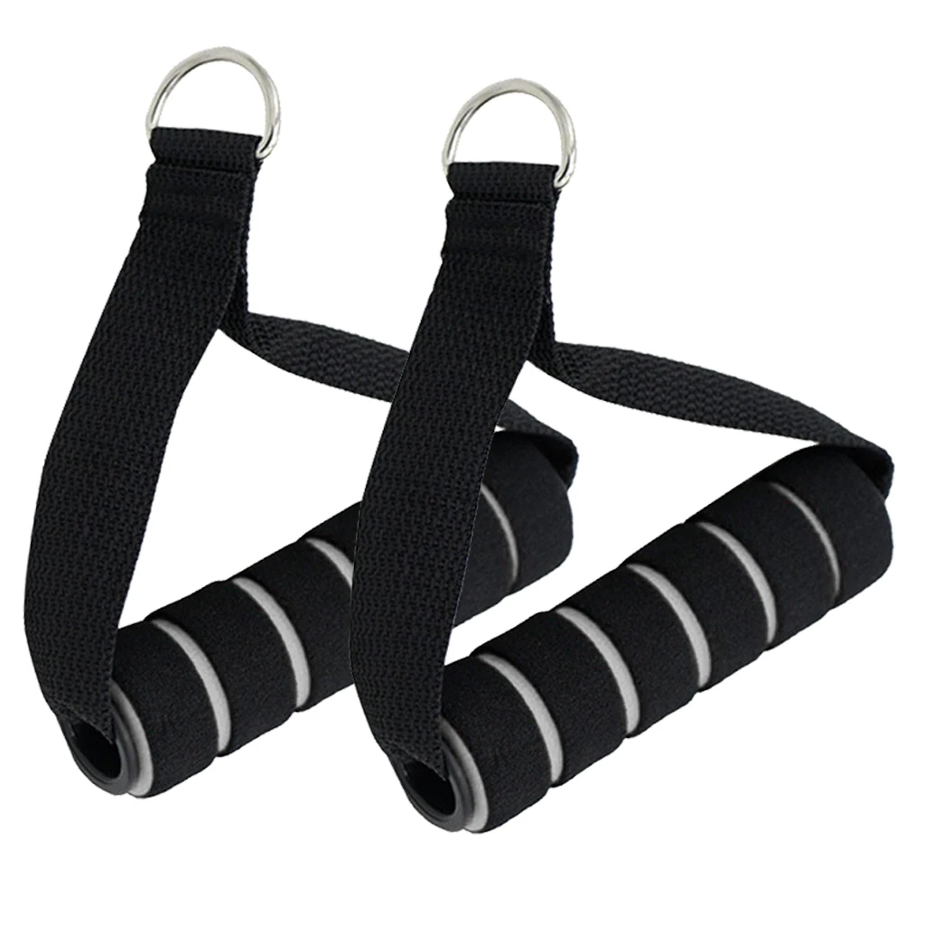 Resistance Band Handle Heavy Duty Cable Machine Attachment with ABS Core, Strong Nylon Webbing