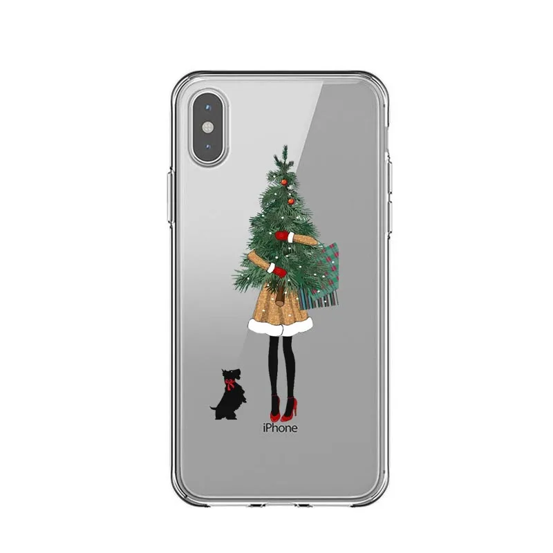 Рождественский новогодний чехол для iPhone X 8 7 6 6splus 5s SE силиконовый VOGUE coffee Woman Мягкий чехол из ТПУ для iPhone XR XS MAX Xs