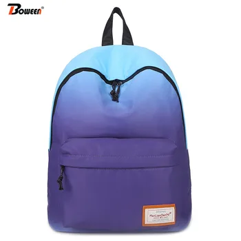 

College Wind Student Backpack School Bags for Girls Teenagers Women Back Pack Nylon School Bagpack Youth Rainbow Gradient 2019