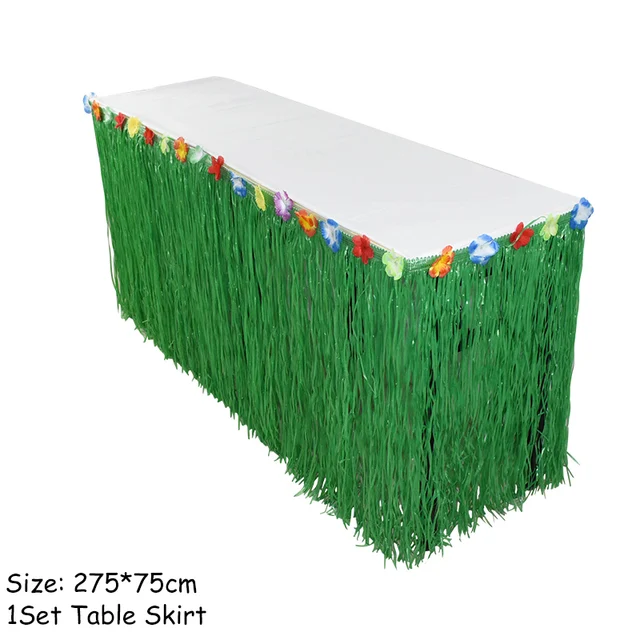 Hawaiian Party Decorations Palm Leaves Bunting Banner Luau Flamingo Summer Tropical Party Decoration Jungle Safari Party Ballons hawaiian table skirt