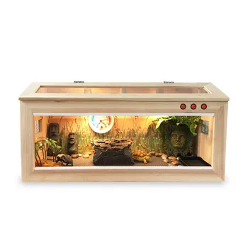 

Climbing pet feeding box tortoise solid wood heat preservation lizard hedgehog hamster guarding palace