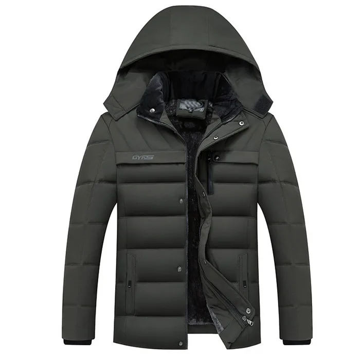 Army Green NaranjaSabor новая парка пальто Мужская зимняя теплая Толстая куртка с капюшоном Мужская модная однотонная мужская повседневная брендовая одежда N614 - Цвет: Army Green