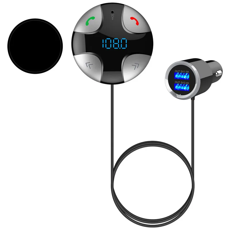 

Bluetooth Car Kit Handsfree FM Transmitter A2DP Wireless Car MP3 Player Support TF Card Music Play Dual USB Car Charger