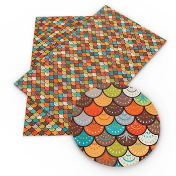 

David accessories 20*34cm Rainbow Printed Faux Synthetic Leather Fabric DIY Bow Bag Phone Cover Material Sheets,1Yc7977