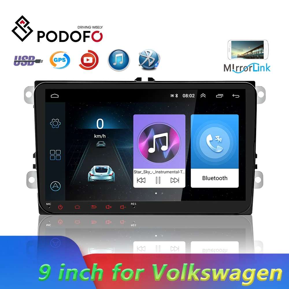 pot uitspraak praktijk Podofo 9 Inch Android GPS Car Radio With WIFI Bluetooth Can Bus 2+16G  Mirror Link For Volkswagen Octavia Golf Passat Polo Skoda|Car Multimedia  Player| - AliExpress