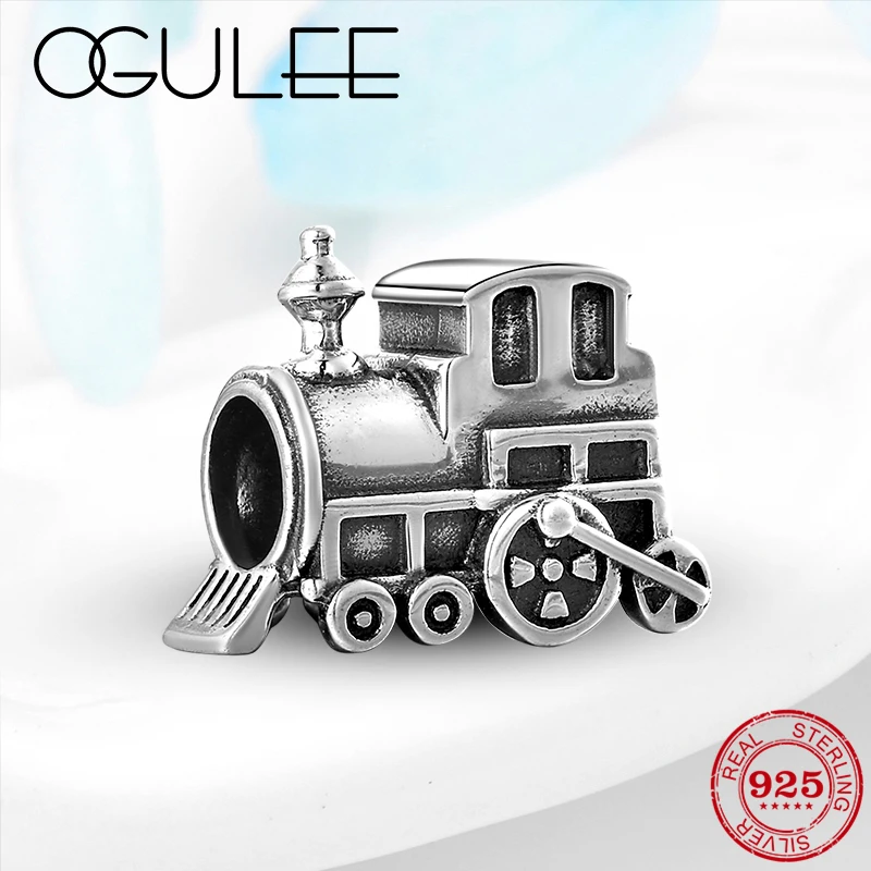 Classic Series 100% 925 Sterling Silver Retro Steam Train Shape Beads DIY Gift Fit European Women Bracelet Bangle Jewelry making | Украшения