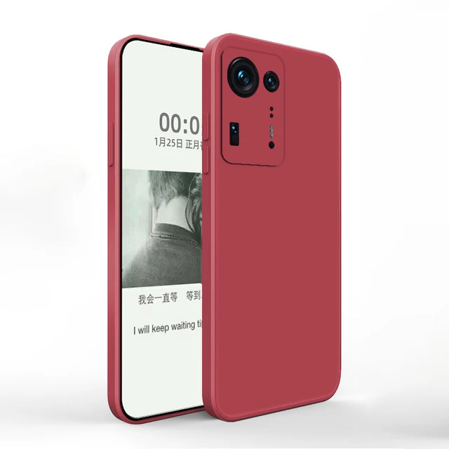Soft Square Liquid Silicone Case for Xiaomi Mi Mix 4 3 2S 2 Mix4 Mix3 Mix2S 5G Cute Camera Protection Original Phone Cover Funda Wine Red