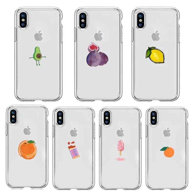 

Cartoon fruit Simplicity aesthetics Phone Case Transparent soft For iphone 5 5s 5c se 6 6s 7 8 11 12 plus mini x xs xr pro max