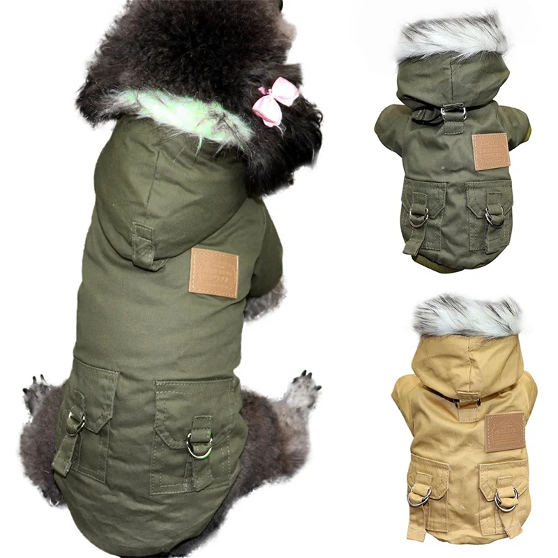 Пальто с капюшоном для собак, зимняя одежда для маленьких собак, осенняя куртка для щенков, теплая флисовая одежда для чихуахуа, французская одежда для бульдога, Комбинезоны